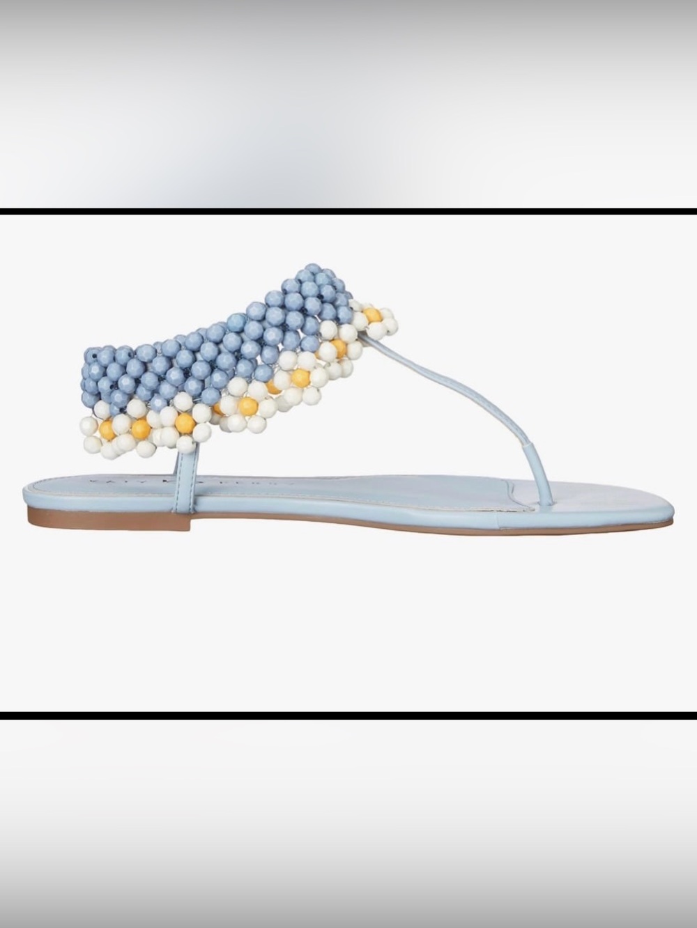 Katy Perry Collections Light Blue Beaded Floral Trim Sandals